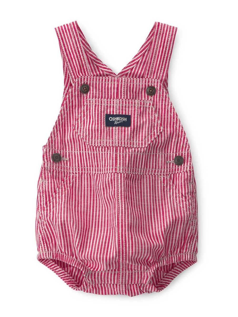 OshKosh B'gosh Pink and White Striped Baby Overalls 100% cotton